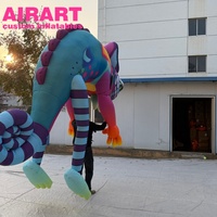 Costume de lézard gonflable coloré, marionnette gonflable à porter par un humain