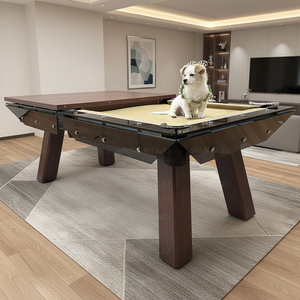 Table de billard de <span class=keywords><strong>luxe</strong></span> à prix de gros usine, design transparent, pieds en bois, table de billard moderne en verre cristal clair, 8ft 9ft - Product Image 4