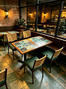 Sillas de Comedor para <span class=keywords><strong>Restaurante</strong></span> con Panel de Mesa de Mármol Resistente, Estructura Negra, Respaldo de Ratán y Asiento de PU Verde Suave - Product Image 3