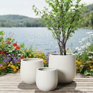 Jardinières modernes classiques à grandes courbes, légères, imperméables, écologiques, <span class=keywords><strong>en</strong></span> <span class=keywords><strong>céramique</strong></span>, pour utilisation dans les centres commerciaux - Product Image 5