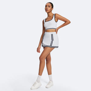 テニススカートセット2ピースセット女性服,カラーブロック - Product Image 4