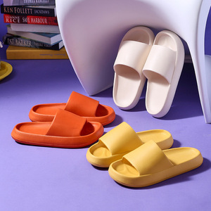 Home <b>Slippers</b> EVA Thick Sole 1.5 3.5cm For Adults All Seasons Couple Style White Black Pink Orange Yellow - Product Image 3