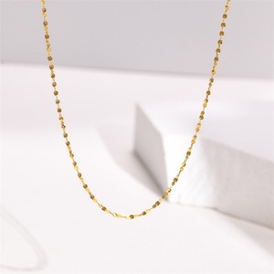 Fashion 316L Stainless Steel 18k PVD & Gold Plated Zircon Anniversary Women's Link <b>Necklace</b> <b>Chains</b> - Product Image 2