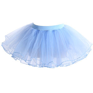 Children's Dance Tulle <strong>Skirt</strong> Ballet <strong>Frilly</strong> Half-length Mesh Practice <strong>Skirt</strong> White Black Performance Costume Short Net Gown - Product Image 2
