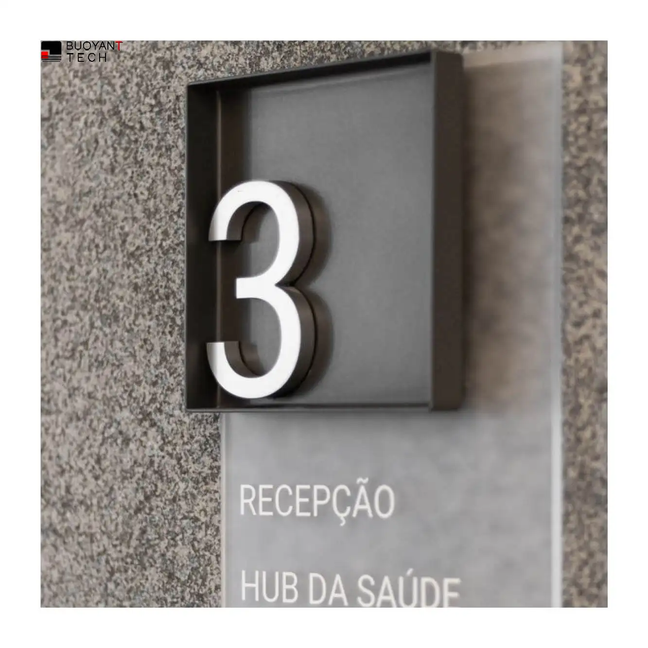 BUOYANT Panneau de porte d'entreprise personnalisé Numéros de maison Plaque de numéro de porte en métal Numéro de maison LED d'hôtel