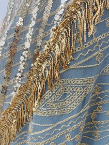 Robe Abaya Vintage Modeste en Polyester Brodé de Paillettes, Longueur Cheville, Design Anti-Statique, Manches Longues Évasées, pour Usage Quotidien - Product Image 6