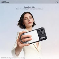 Coques XUNDD pour iPhone Duo 17 18 Pro Max avec béquille magnétique, protection antichoc, couverture transparente en PC et TPU, protection de l'appareil photo