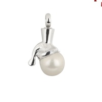 Bijoux en acier inoxydable avec grosse perle en argent, souvenir de crémation, pendentif de crémation, collier de charme à vendre