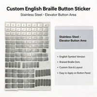 Autocollants de boutons en braille en acier inoxydable Modèle 011 Taille personnalisée pour boutons d'ascenseur dans les milieux commerciaux et médicaux