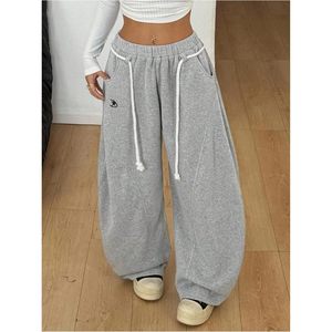 Women's Baggy Barrel Sweatpants High Waist Wide Leg Harem Pants With Pockets Casual Knitted Breathable <b>Lantern</b> Trouser - Product Image 4