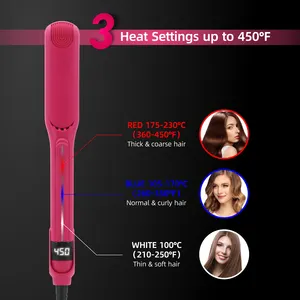 Straightener 2 In 1 Custom Flat Irons Titanium Flat Irons Hair Straightener Profesional Portable Infrared Hair Straightener