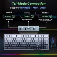 OEM ODM Z99 96 TriMode Wireless Gasket Keyboard HotSwap RGB Prelubed Linear Switches 15 RGB Modes Macro Recording Music Rhythm