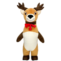 Vente flash - Costume de mascotte gonflable personnalisé Happy Sky unisexe pour adultes - Cerf, renne, élan - Idéal pour le Mardi Gras/Carnaval
