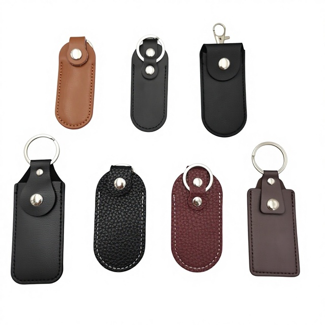 Hot-selling Genuine Leather 4 Inch USB Flash Drive Protective Sleeve Hot Stamped Pattern Can Be Customized Personalized