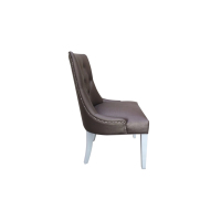 Chaise d'appoint de luxe moderne en cuir PU rembourré marron pour hôtel, bistrot, café et restaurant, usage commercial et résidentiel