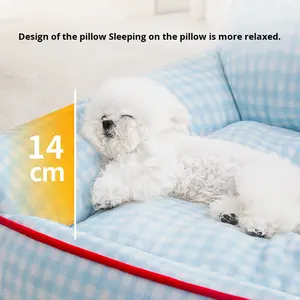 Umweltfreundliches, individuelles, weiches Haustierbett für alle Jahreszeiten, komfortables Sofa im Cartoon-Design, waschbar, rutschfest, modisch, niedlich, klein - Product Image 2