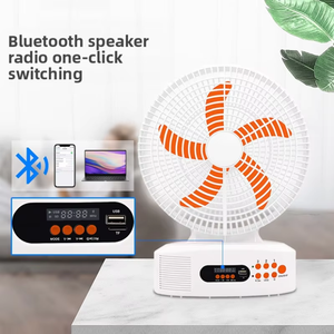 Ventilateur de table solaire <span class=keywords><strong>rechargeable</strong></span> à batterie lithium avec lumière intégrée et <span class=keywords><strong>chargeur</strong></span> pour camping, éclairage et refroidissement extérieur - Product Image 5