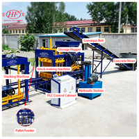 Machine à fabriquer des briques automatique HongFa QT4-15C, capacité moyenne, forte demande pour les projets de construction en Afrique et en Asie