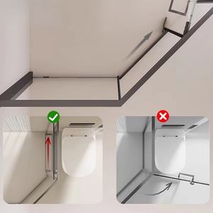 Puerta de Ducha Moderna de una Sola Hoja sin Marco, Forma de Diamante, Acero Inoxidable, Vidrio Impermeable, Deslizante, Decoración Simple para Baño - Product Image 4