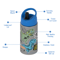 Toursun Anti-Fuite Double Paroi Isolé Sous Vide En Acier Inoxydable Enfants Voyage Bouteille D'eau Sipper Paille Couvercle Fiole À Vide