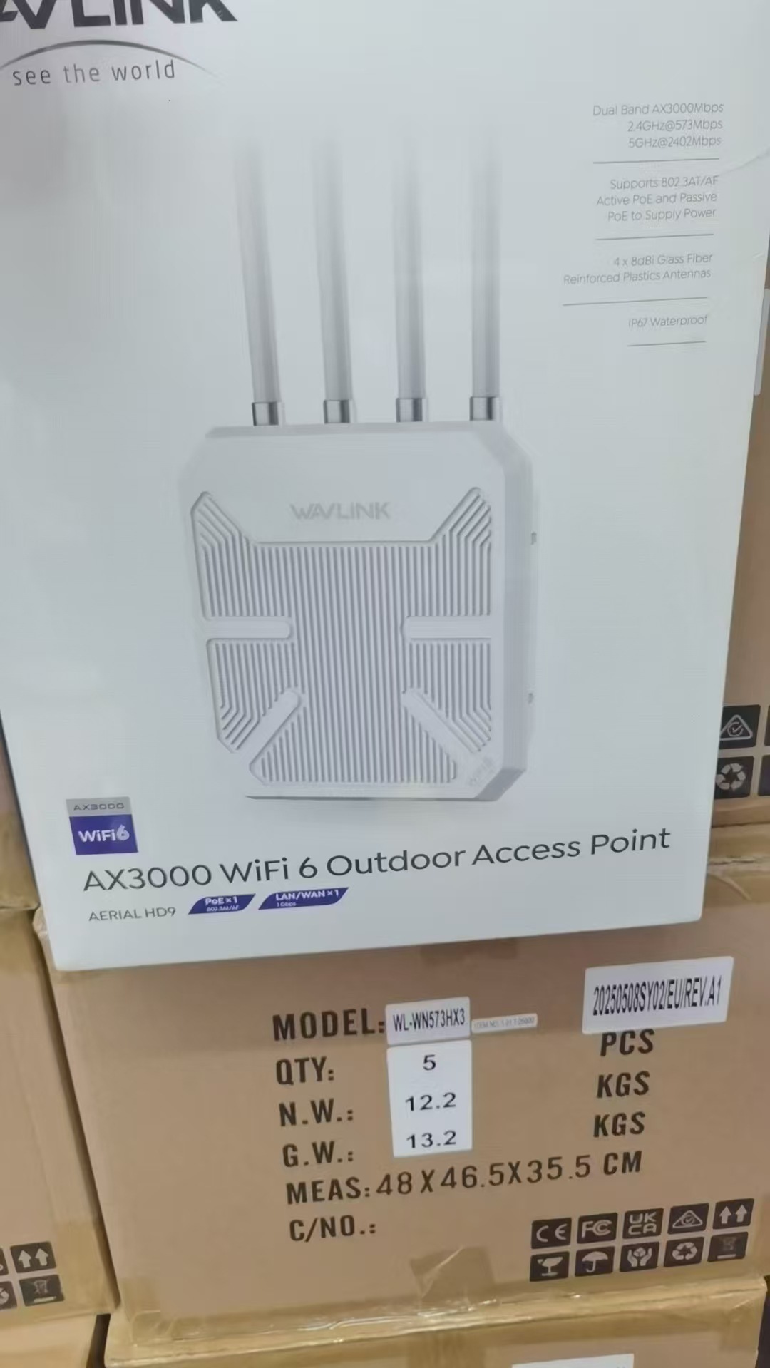 Wavlink Dual Band AX3000 4 Antennas Wifi 6 Wavlink 573HX3 Outdoor High Quality Access Point · image 2