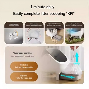 New Design Smart <strong>Cat</strong> <strong>Litter</strong> <strong>Box</strong> APP Control Dual Safety Sensors Self-Cleaning Eco-Friendly 76L Inner Space Odor Control Open-Top - Product Image 3