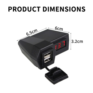 12-24V 3.1A QC2.0 2 Port Pengisi Daya USB Ponsel untuk Sepeda Motor Tahan Air dengan Voltmeter Garansi 2 Tahun Model YC-A14 - Product Image 6