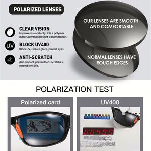 Gafas de Sol Deportivas Polarizadas para Hombre, Lentes Azules Espejo, Gafas de Conducción UV400 para Mujer - Product Image 3