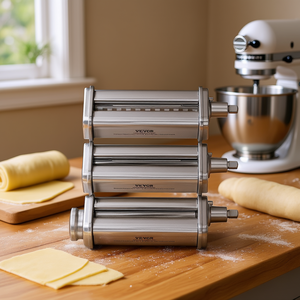 ชุดอุปกรณ์ทำพาสต้า KitchenAid พร้อมลูกกลิ้งสแตนเลส ชุดตัดเส้นพาสต้า ปรับความหนาได้ 8 ระดับ 3 ชิ้น สำหรับเครื่องผสมอาหารแบบตั้งโต๊ะ - Product Image 2