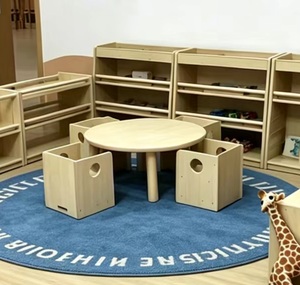 Set Tavolo <span class=keywords><strong>e</strong></span> Sedie in Legno Massello Montessori per Bambini, Asilo Nido <span class=keywords><strong>e</strong></span> Scuola Materna, per Attività, Gioco, Arte <span class=keywords><strong>e</strong></span> Studio, <span class=keywords><strong>Mobili</strong></span> per Bambini - Product Image 1