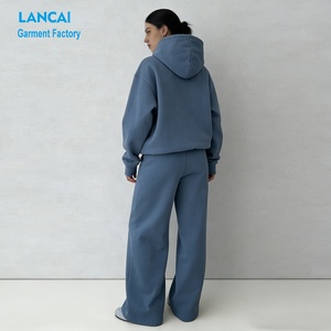 Custom OEM New Casual Oversized Streetwear Sweatsuits <strong>Plus</strong> <strong>Size</strong> Women Sweatpants and Hoodie Set Manufacturers - Product Image 3