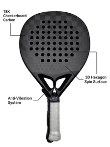 Raqueta de Pádel Profesional OEM de Fibra de Carbono, Anti-Codo de Tenista, con Absorción de Impactos, para Jugadores Avanzados - Product Image 4