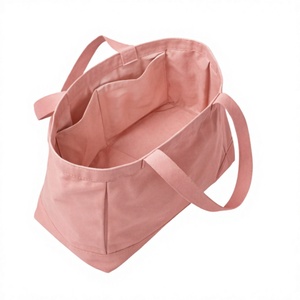 Custom logo Reusable Cotton <b>Tote</b> Bags 100% Organic Cotton Durable Pink <b>Canvas</b> <b>Tote</b> Bag Large for Grocery Shopping - Product Image 3