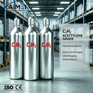 Cilindro de Gas Industrial de Etileno al 99.9% de Pureza, Precio de Fábrica KAIMEI, 40L/50L, <span class=keywords><strong>para</strong></span> Soldadura MIG/TIG, Corte, Estándar ISO9809, 150 bar, CGA350 - Product Image 4