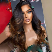 Perruque Lace Front HD 5x5 sans colle, couleur Ombré Blonde, vente en gros d'usine, ou perruques en cheveux humains vierges vietnamiens et indiens bruts