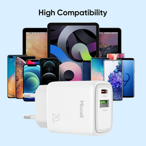 Chargeurs de téléphone Miccell en gros PD 20W USB-A Type C à charge rapide et faible génération de chaleur, adaptateur pour téléphones mobiles <span class=keywords><strong>iPhone</strong></span> 17, 16 - Product Image 5