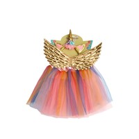 Ensemble Robe et Bandeau Licorne pour Filles, Tutu Pailleté Princesse pour Fêtes de Remise des Diplômes, Thème Licorne Magique