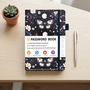 Cuaderno Artístico Personalizado con Mariposas, Banda Elástica y Contraseña, Impresión de Cubierta Personalizada OEM, Venta al Por Mayor para Regalos de Papelería - Product Image 1