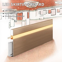 Plinthe lumineuse LED moderne en alliage d'aluminium, profilé brossé, résistante à l'eau, écologique, pour usage hospitalier, garantie 5 ans