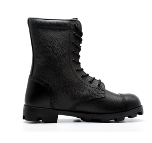 Botas Tácticas Negras con Grabado en Relieve de Cuero Genuino de Grano Completo HBL0105-3 - Product Image 4