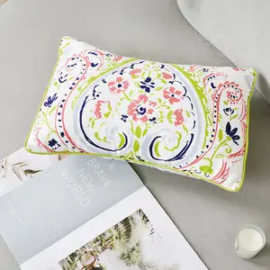 Hotel 100% Cotton Printed Reactive Printing Breakfast Pillow Cushion Cover