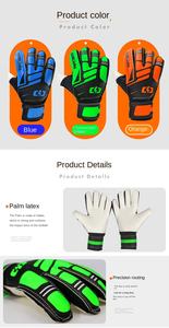 Guantes de Portero de Fútbol, Látex Flexible y Grueso, Antideslizantes, Cierre Elástico, Unisex, para Adultos, con Soporte de Entrenamiento, con Impresión - Product Image 4