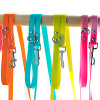 Collier de laisse de chien imperméable de couleur de macaron ensemble collier de chien en PVC lavable doux réglable en caoutchouc