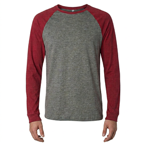 เสื้อยืดแขนยาวคอกลมผู้ชาย ผ้าเจอร์ซีย์คอตตอน 100% ผ้ากันยับ 220 กรัม แขนเสื้อตัดสี  ลำลอง สกรีนโลโก้ด้านหน้าได้ - Product Image 1