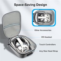 DEVASO pour Meta Quest 3 Sac de rangement pour lunettes VR en tissu Oxford avec bandoulière