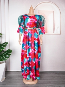 Robes Maxi Africaines pour Femmes 2023 <span class=keywords><strong>Plus</strong></span> <span class=keywords><strong>Size</strong></span> Soirée Fête Longue Robe Vêtements Africains Elégant Caftan Musulman Robe en Chiffon - Product Image 4