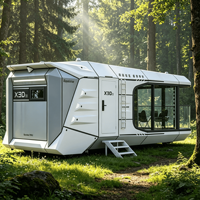 Maisonnette sur roues Royalstar X30 en acier, 30 m², maison préfabriquée modulaire en conteneur, design moderne, villa, bureau, appartement alimentée à l'énergie solaire
