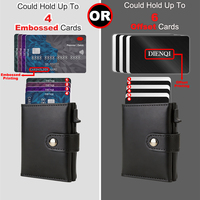RFID untuk pemegang kartu Pop & untuk Airtag casing aluminium minimalis dompet Mini ramping untuk pria pemegang kartu kredit PU pelacak Tag udara