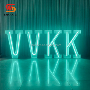 SMOOTH Nouveau design Cadre métallique Lettres 3D au design néon RGB multicolore Blanc chaud Enseigne autoportante pour mariage et fête - Product Image 2