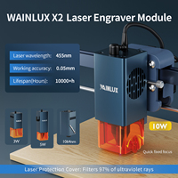 Machine de gravure laser à double tête de diode WAINLUX X2 pour graver le métal, le bois, le cuir, les t-shirts, la pierre, l'acrylique, le plastique, AI